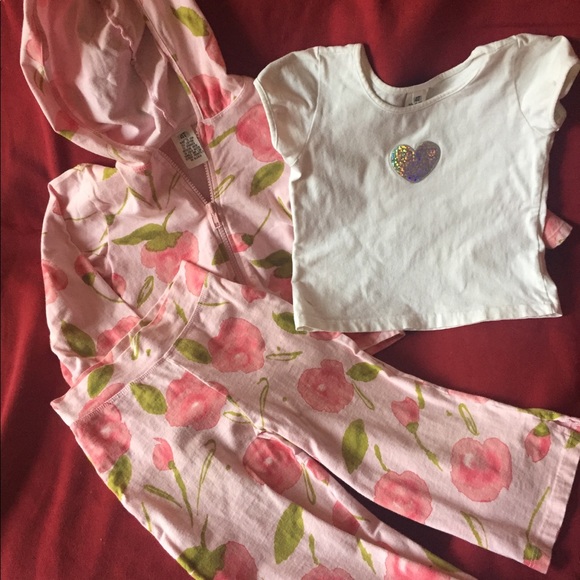 Tina & Mac Other - Girls Pink Floral 3-Piece Set Outfit